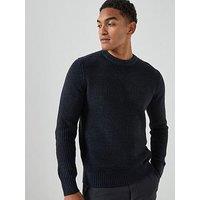 Jack & Jones Global Crew Neck Knitted Jumper - Navy