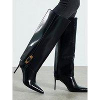 River Island 2 In 1 Skinny High Leg Boot - Black
