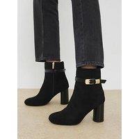 River Island Round Heeled Buckle Boot - Black