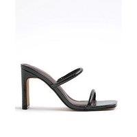 River Island Wide Double Strap Mule - Black