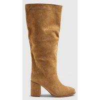 River Island Block Heel High Leg Boot - Brown
