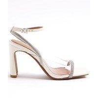 River Island Perspex Heatseal Heeled Sandals - White