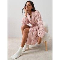 The Very Collection Soft Touch Textured Robe - Pink