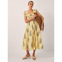 Monsoon Maria Print Dress - Camel