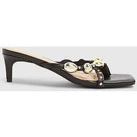 River Island Studded Skinny Heel Sandal - Black