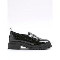 River Island Buckled Full Loafers - Black