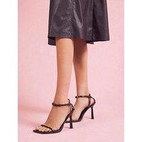 River Island Angled Barely There Sandal - Red