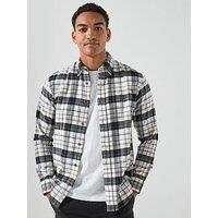 Jack & Jones Barkley Flannel Long Sleeve Check Shirt - Grey
