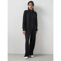 The Very Collection High Neck Zip Through Loungewear Set - Black