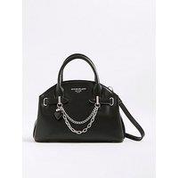 River Island Small Curve Top Charm Tote Bag - Black