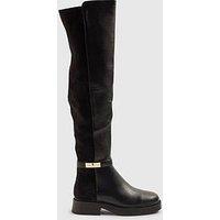 River Island Flat Riding Boot - Black