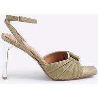 River Island Pleated Ring Heeled Sandals - Green