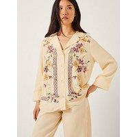 Monsoon Elodie Embroidered Shirt - Ivory