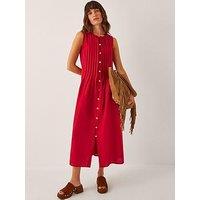 Monsoon Monica Pleat Dress - Red