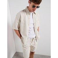 Mango Guido Short Sleeve Shirt - Light Beige