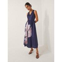 Monsoon Sylvia Printed Dress - Navy
