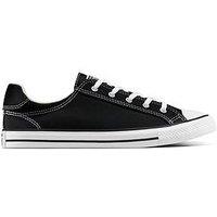 Converse Womens Chuck Taylor All Star Dainty Lucky Low Tops - Black