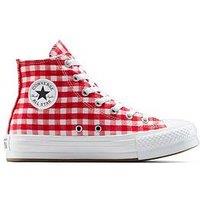 Converse Juniors Chuck Taylor All Star Eva Lift Hi - Red Gingham