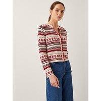 Monsoon Juno Jacquard Cardigan - Ivory
