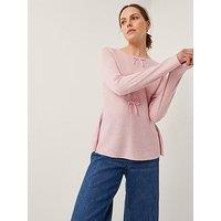Monsoon Paula Peplum Jumper - Blush - Pink