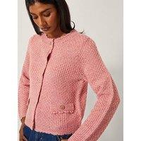 Monsoon Suki Stitch Cardigan - Pink