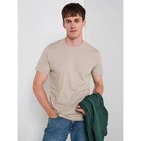 Mango Cherlo Cotton Crew Neck Short Sleeve T-Shirt - Light Beige