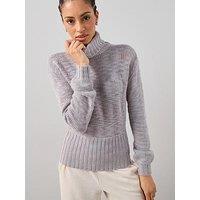 The Very Collection Roll Neck Cinched Waist Jumper With Wool - Lilac