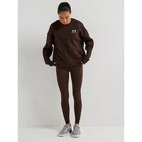 Under Armour Womens Training Icon Fleece Oversized Crew Sweat - Brown