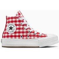 Converse Kids Chuck Taylor All Star Eva Lift Hi Tops - Red Gingham