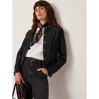 Monsoon Salome Fringe Jacket - Black