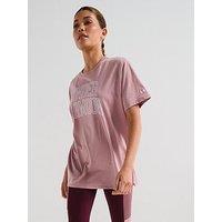Under Armour Womens Training Rival Oversized Campus Tee - Pink