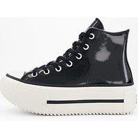 Converse Womens Chuck Taylor All Star Lift Double Stack Platform Patent Leather High Top - Black