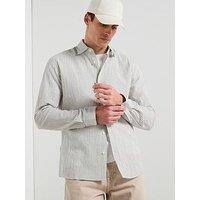 Mango Kissos Long Sleeve Striped Smart Shirt - Green Stripe