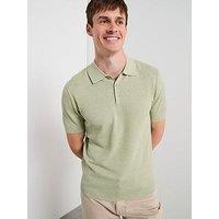 Mango Flew Short Sleeve Knitted Polo Shirt - Green