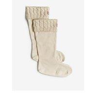 Hunter 6 Stitch Cable Tall Boot Socks - White