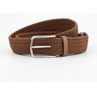 Mango Braided Woven Belt - Brown