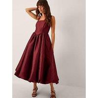 Monsoon Mya Burgundy Dress - Burgundy