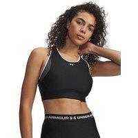 Under Armour Womens Training Crossback Open Back Mid Support Sports Bra - Black/White