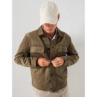 Mango Zonza Faux Suede Jacket - Khaki