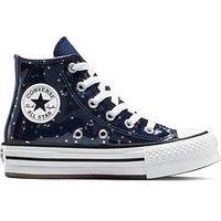 Converse Kids Chuck Taylor All Star Eva Lift Glitter Platform High Top - Navy
