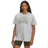 Under Armour Womens Training Rival Oversized Campus T-Shirt - Grey
