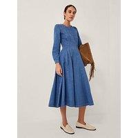 Monsoon Isadora Seamed Dress - Blue