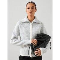 The Very Collection Contrast Zip Through Knitted Cardigan - Grey
