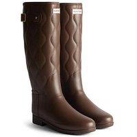 Hunter Originals Refined Tall Onion Quilt Wellington Boot- Brown
