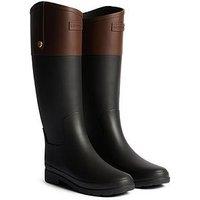 Hunter Refined Gold Trim Riding Wellington Boot- Black