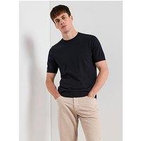 Mango Arraona Knitted T-Shirt - Navy