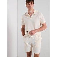 Mango Sershort Textured Shorts - Light Beige