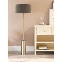 Valuelights Lexy Chrome Dimmable Floor Lamp With Charcoal Boucle Shade