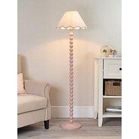 Valuelights Bobbles Painted Floor Lamp With Trim Scallop Shade