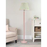 Valuelights Bobbles Painted Rose Pink Floor Lamp With Pink Aztec Shade